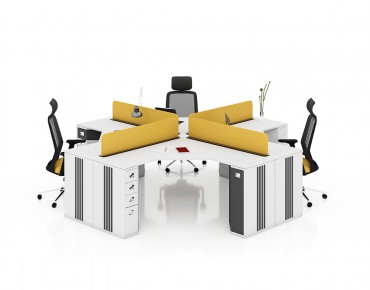 YONCA 4 PERSON WORKSTATION DESK