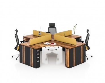 YONCA 4 PERSON WORKSTATION DESK