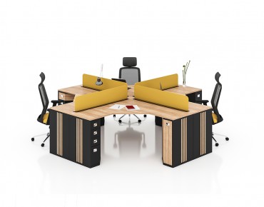 YONCA 4 PERSON WORKSTATION DESK