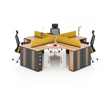 YONCA 4 PERSON WORKSTATION DESK