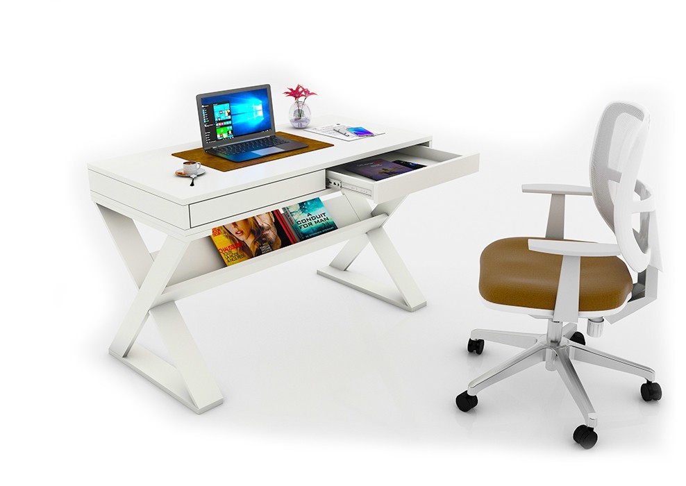 BUREAU D'ÉTUDE AVEC ÉTAGÈRE + CHAISE D'ÉTUDE