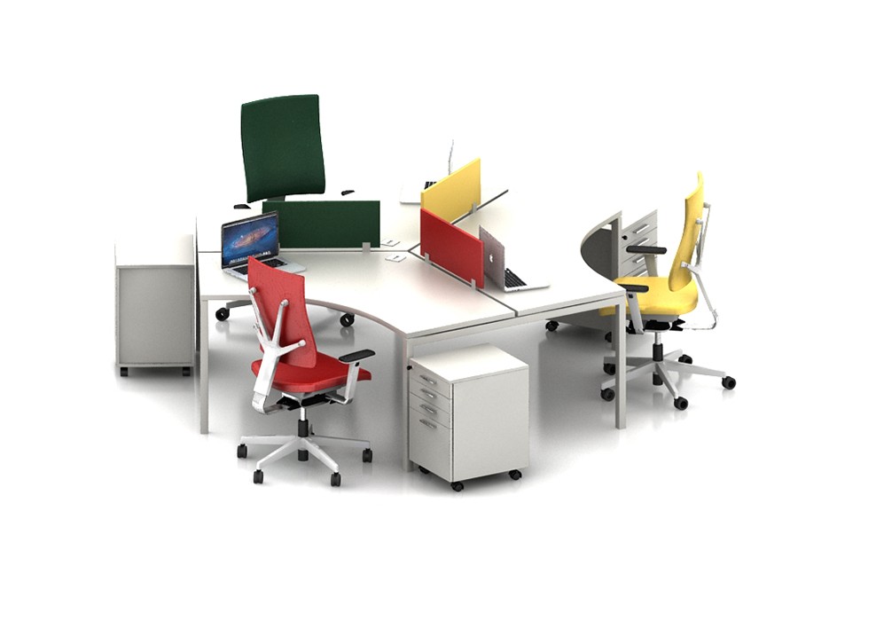 3 PERSON WORKSTATION DESK