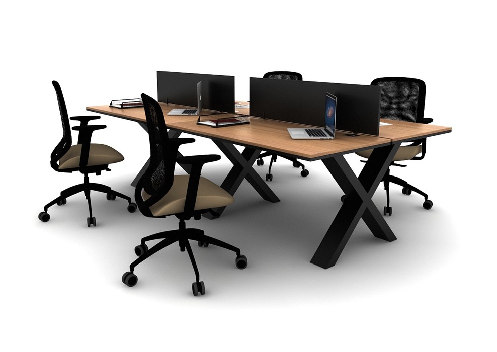 X 4 PERSON WORKSTATION DESK