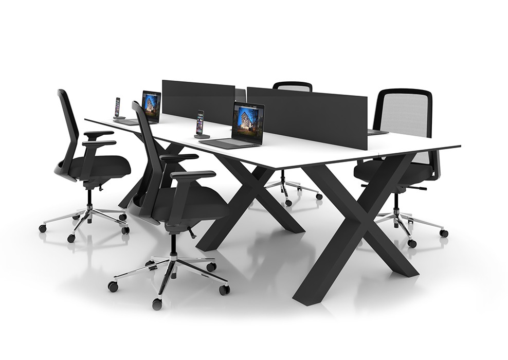 X 4 PERSON WORKSTATION DESK