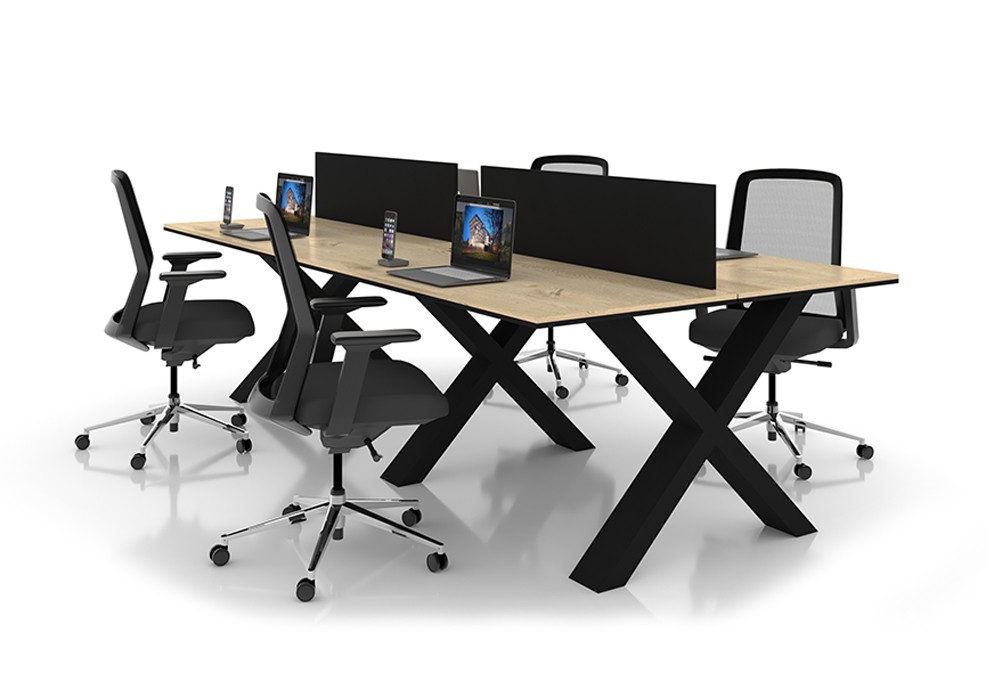 X 4 PERSON WORKSTATION DESK