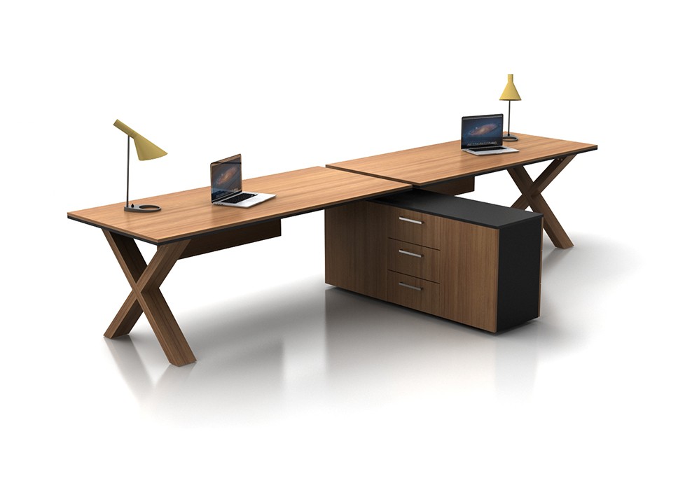 X HORIZONTAL 2 PERSON WORKSTATION DESK