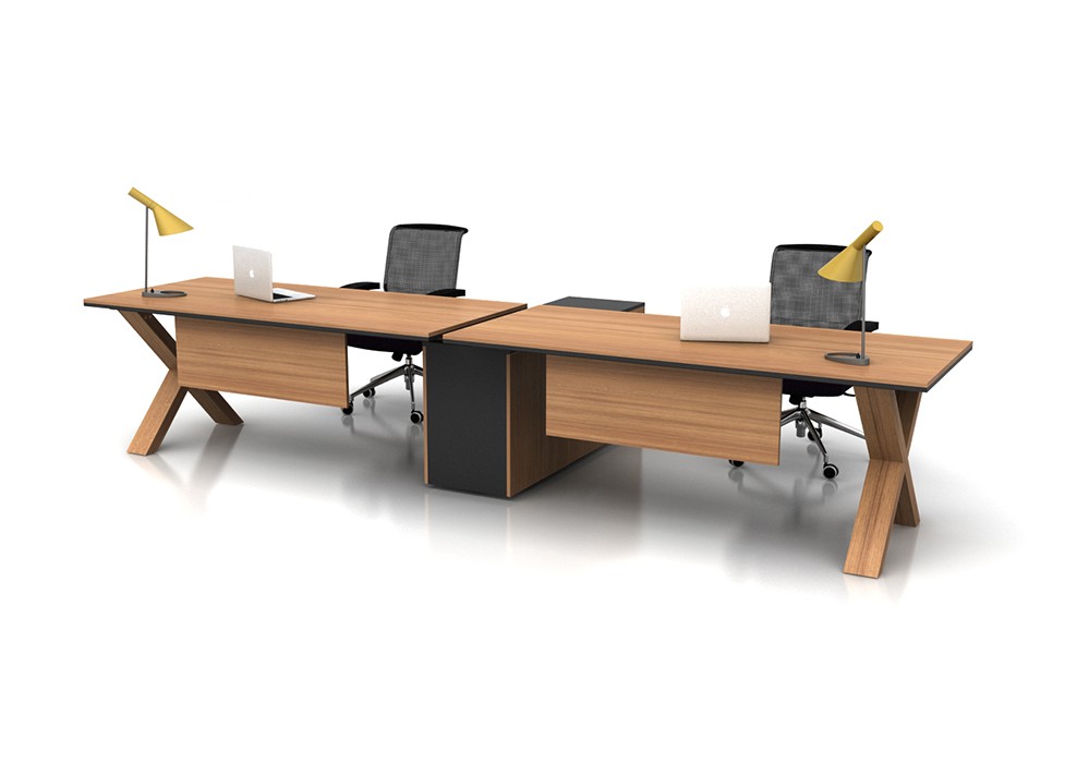 X HORIZONTAL 2 PERSON WORKSTATION DESK