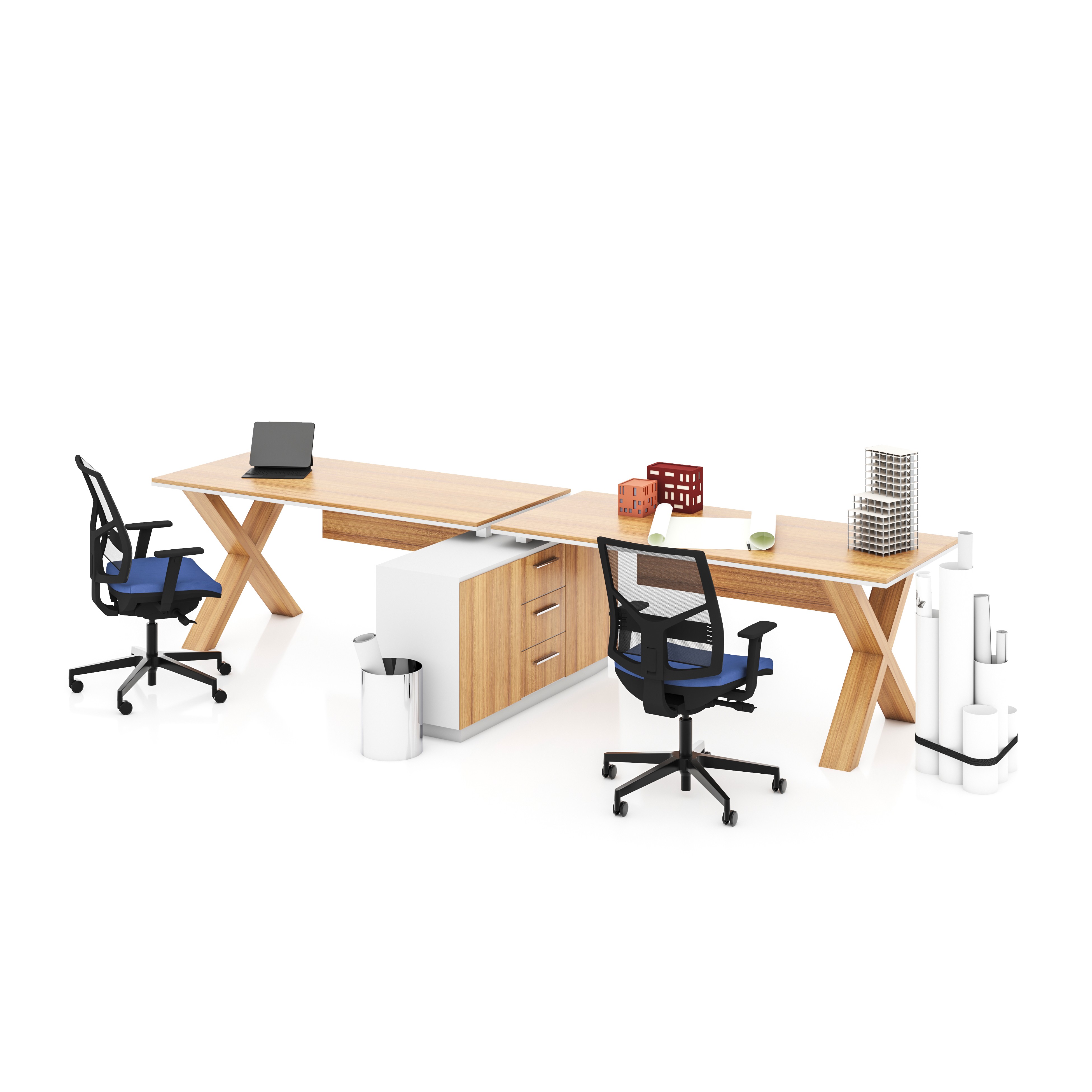 X HORIZONTAL 2 PERSON WORKSTATION DESK