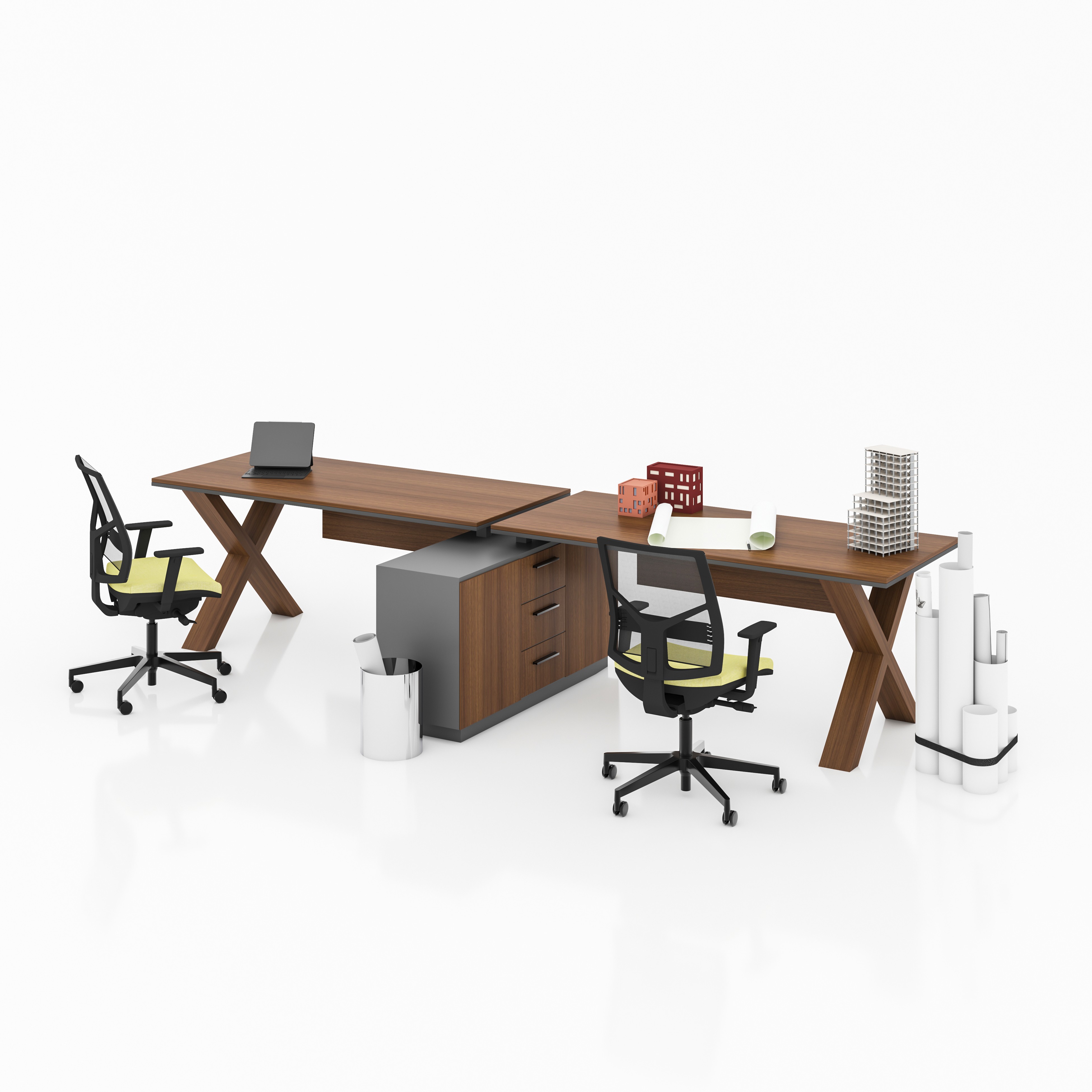 X HORIZONTAL 2 PERSON WORKSTATION DESK