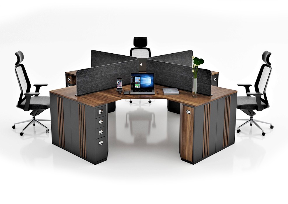 YONCA 4 PERSON WORKSTATION DESK