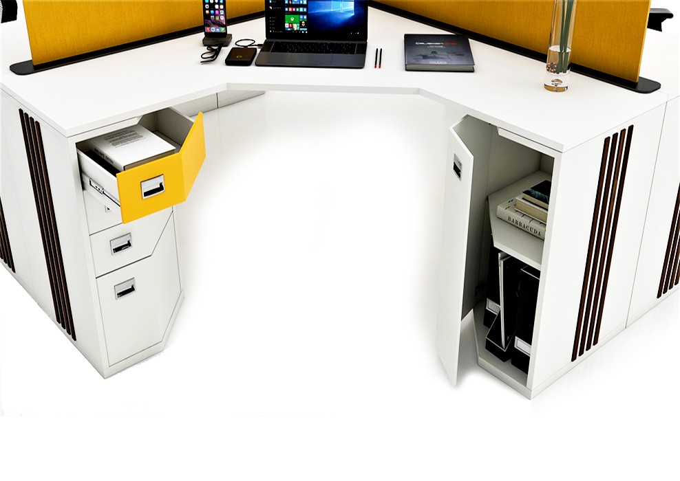 YONCA 4 PERSON WORKSTATION DESK